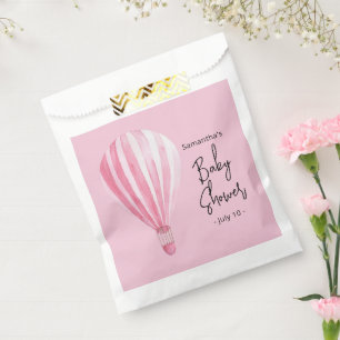 Pink hot air balloon Baby shower Favour Bags