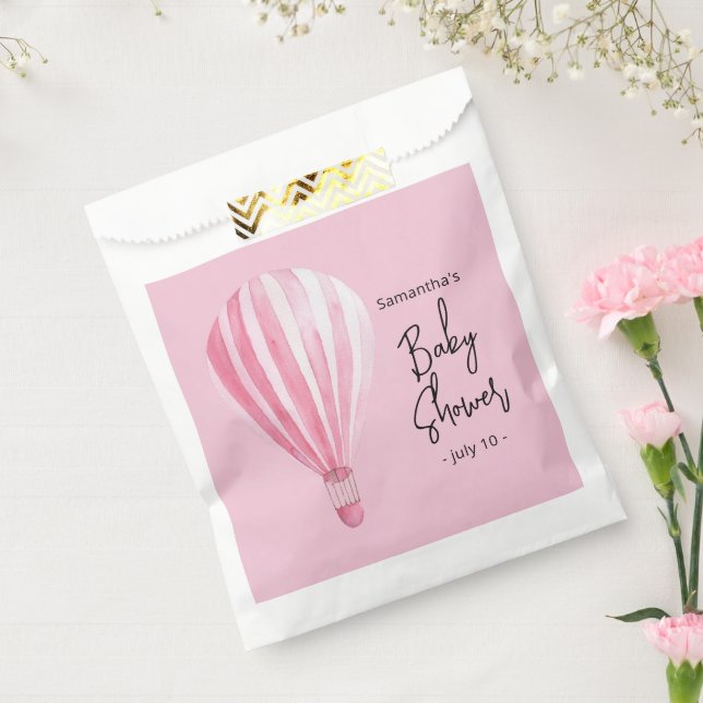 Pink hot air balloon Baby shower Favour Bags (Sealed)