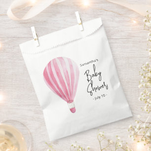 Pink hot air balloon Baby shower Favour Bags