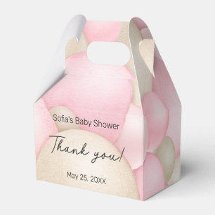 Pink Hot Air Balloon Baby Shower Favour Box