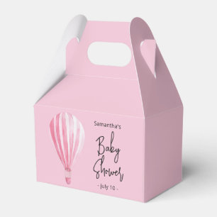 Pink hot air balloon Baby shower Favour Box