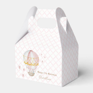 Pink Hot Air Balloon Birthday Party  Favour Box