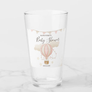 Pink Hot Air Balloon Clouds  Glass