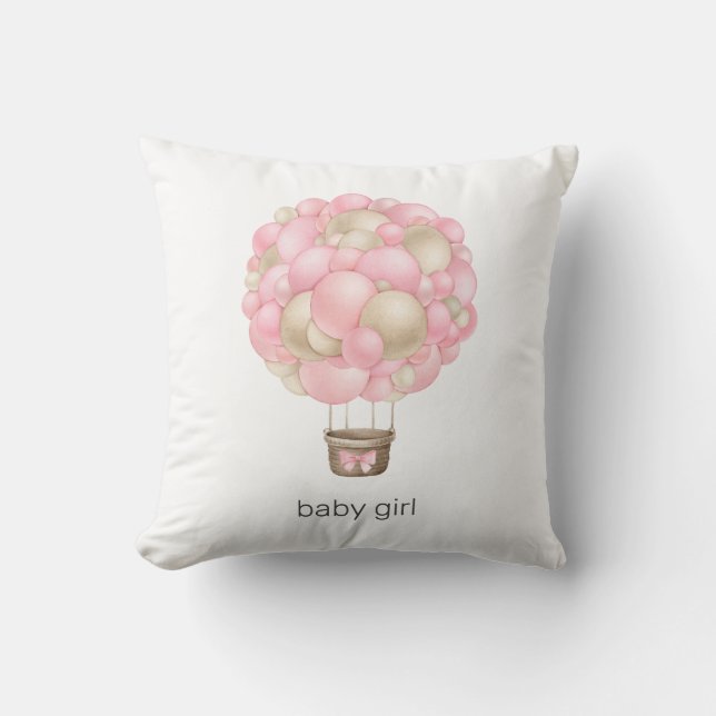 Pink Hot Air Balloon Cushion (Front)