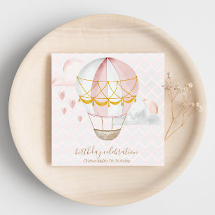 Pink Hot Air Balloon Favor Bags Napkin
