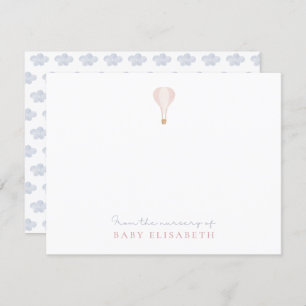 Pink Hot Air Balloon  , from the nursery of,  Invitation