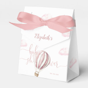 Pink Hot Air Balloon Girl Baby Shower Thank You Favour Box