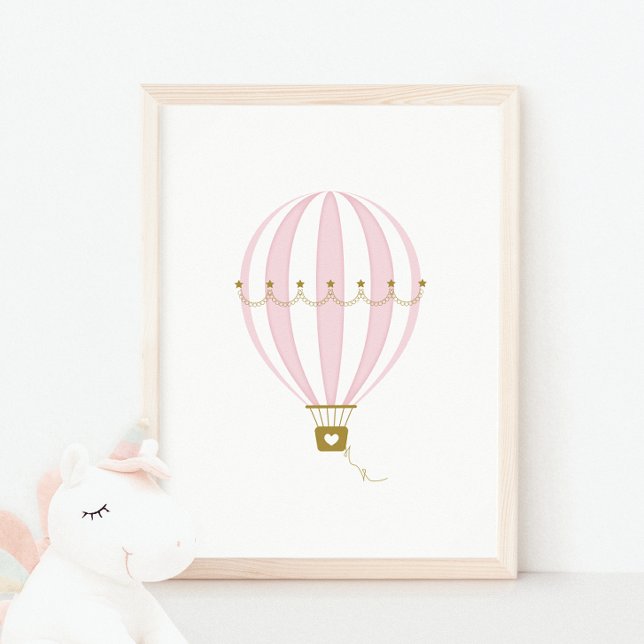 Pink Hot Air Balloon Nursery & Kids Room Poster (Creator Uploaded)