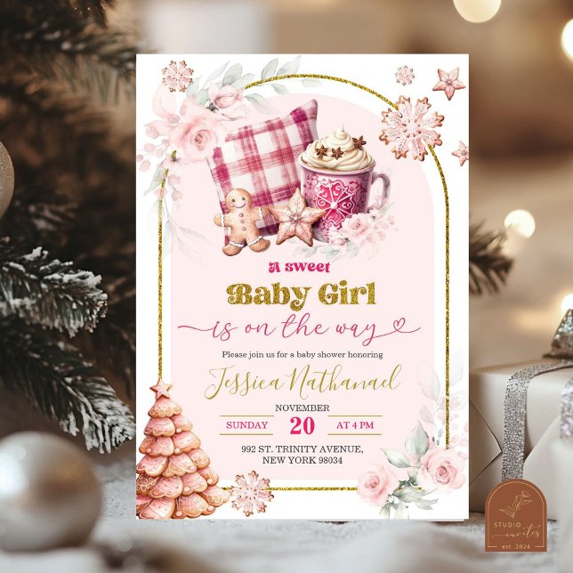 Pink Hot Chocolate Girl Baby Shower Invitation (Creator Uploaded)