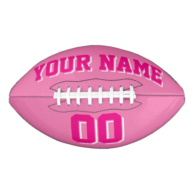 PINK HOT PINK AND WHITE Custom Football American Football (Front)