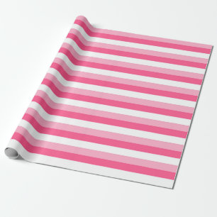 Pink, Hot Pink, and White Stripes Wrapping Paper