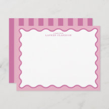 Pink & Hot Pink Wavy Border Note Card