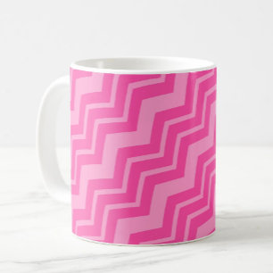 Pink Hot Pink Zigzag Chevron Pattern Design Coffee Mug