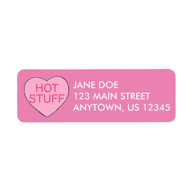Pink HOT STUFF Candy Heart Valentine's Day Love (Front)
