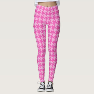 Pink Houndstooth Leggings by Francoise