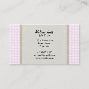 Pink Houndstooth pattern Business Card