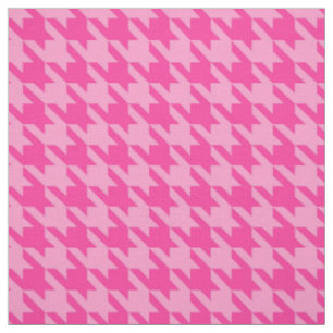 Pink Houndstooth Plaid Check Fabric