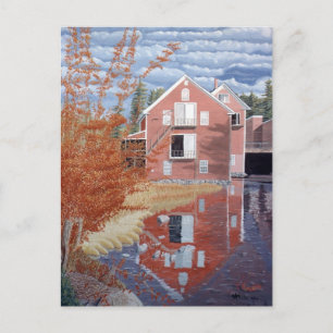 Pink House in Autumn Postcard