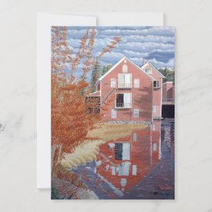 Pink House in Autumn Thank You Card