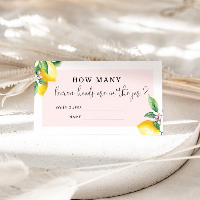 Pink How many lemon heads enclosure card (Creator Uploaded)