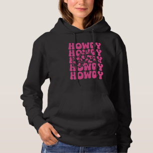 Pink Howdy Southern Western Girl Country Rodeo Cow Hoodie