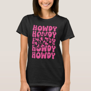 Pink Howdy Southern Western Girl Country Rodeo Cow T-Shirt