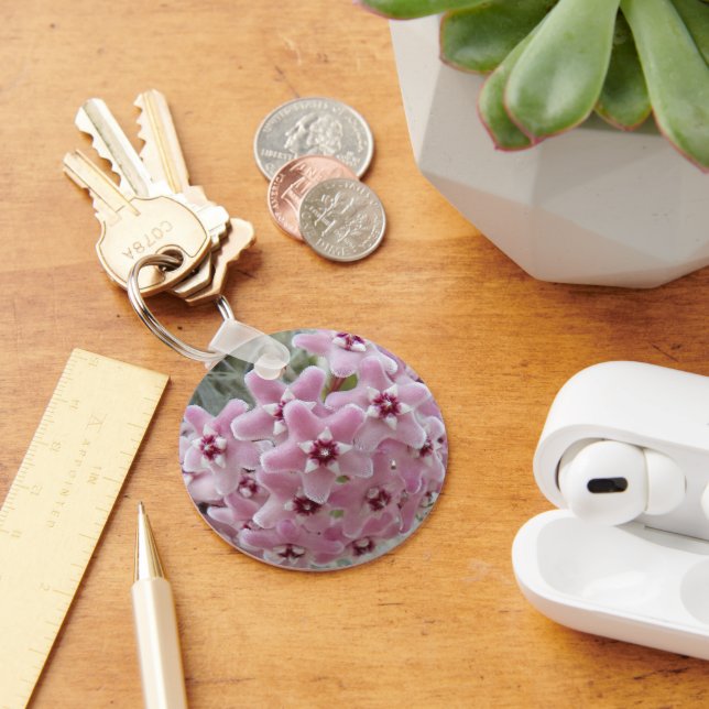 Pink Hoya Plant Flowers Floral Key Ring (Desk)