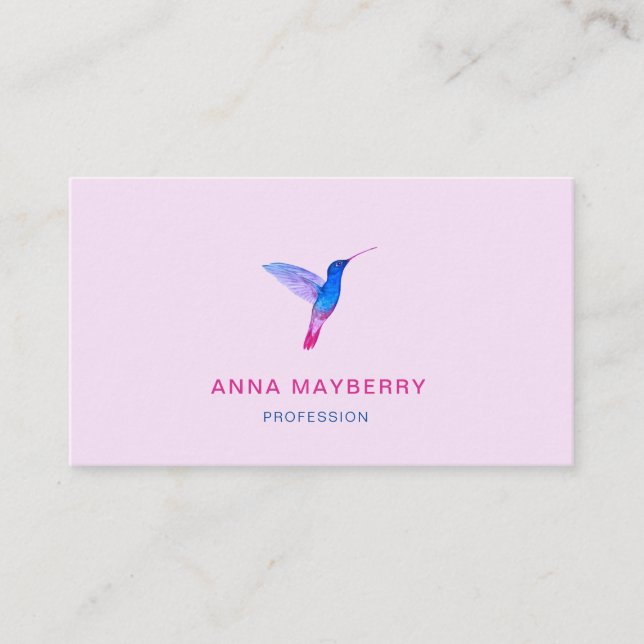 Pink Hummingbird Business Card (Front)