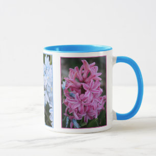 Pink Hyacinth and Lt Blue Flowers Mug