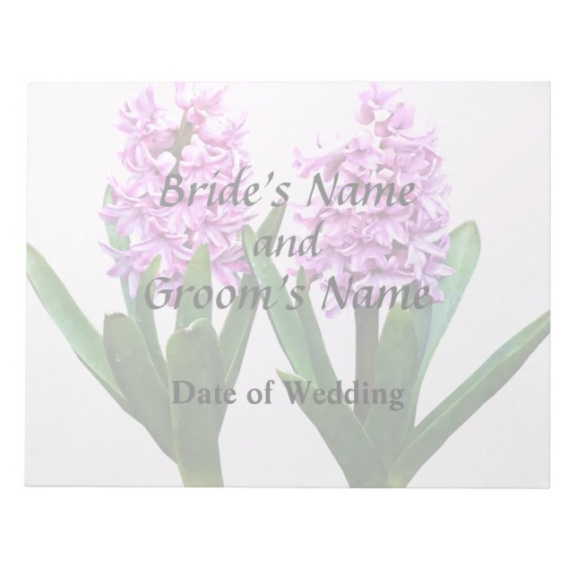 Pink Hyacinth Duo Wedding Products Notepad (Front)