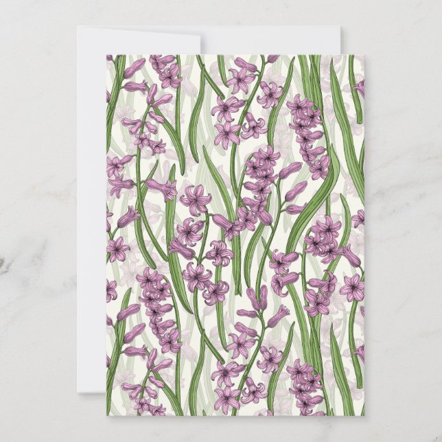 Pink Hyacinth flowers on natural white (Front)