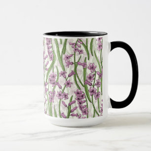 Pink Hyacinth flowers on natural white Mug