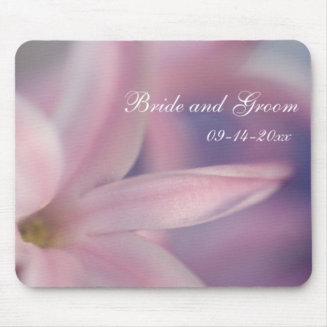 Pink Hyacinth Flowers Wedding Mouse Mat (Front)