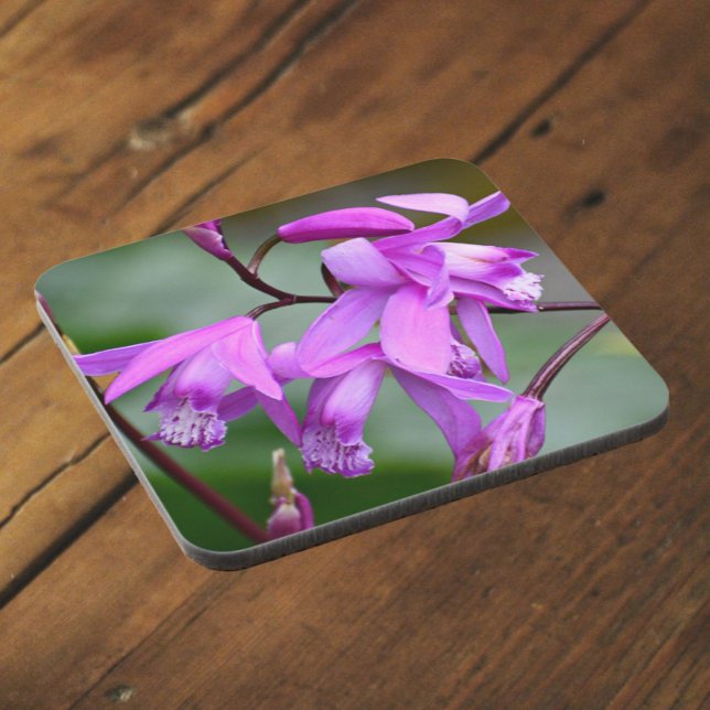 Pink Hyacinth Orchids Floral Coaster (In Situ)