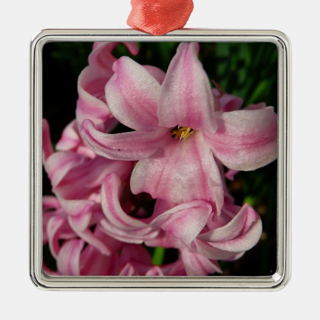 Pink Hyacinth Spring Floral Metal Tree Decoration (Front)