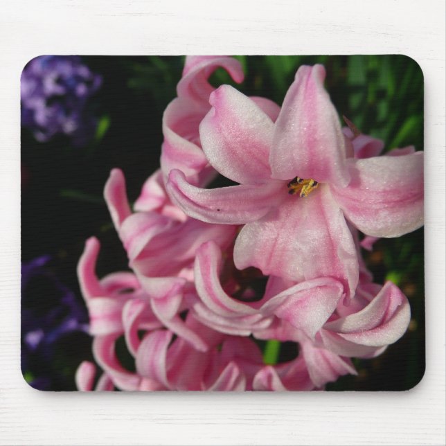 Pink Hyacinth Spring Floral Mouse Mat (Front)