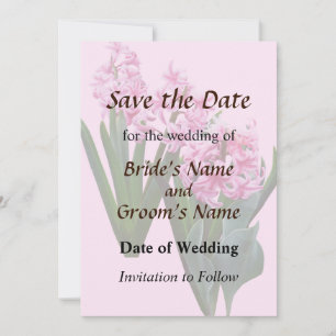 Pink Hyacinths all in a Row Save the Date