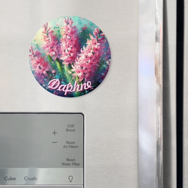 Pink Hyacinths Hyacinth Floral Personalised Magnet (In Situ (Fridge))