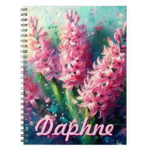 Pink Hyacinths Hyacinth Floral Personalised Notebook