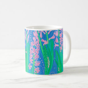 Pink Hyacinths Spring Flowers Floral Art Painting Coffee Mug