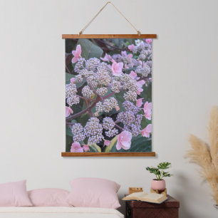 Pink Hydrangea Aspera Floral Hanging Tapestry