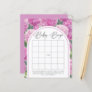 Pink Hydrangea Baby Shower Baby Bingo Game