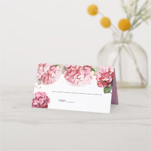 Pink Hydrangea Bible Book Wedding Table Place Card