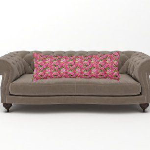 Pink Hydrangea Blooms Floral Pattern Body Cushion