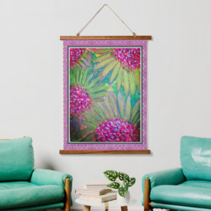 Pink Hydrangea Botanical Hanging Tapestry