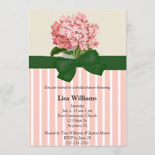 Pink Hydrangea Bridal Shower Invitation