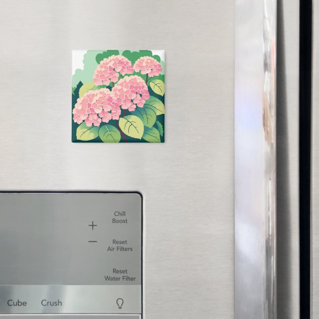 Pink Hydrangea Bush Magnet (In Situ (Fridge))