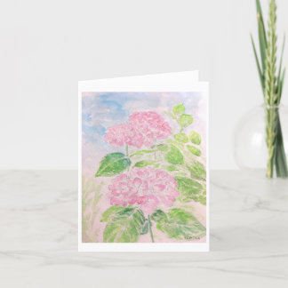 pink hydrangea card
