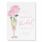 Pink Hydrangea & Champagne Gold Shower Welcome