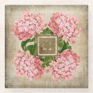 Pink Hydrangea Clusters II Coaster Set